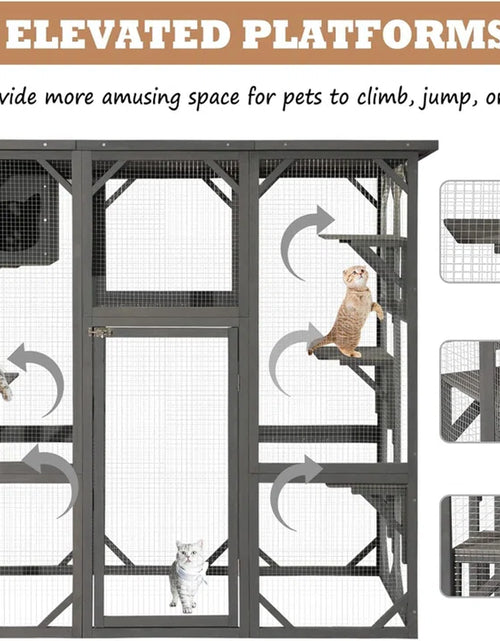 Load image into Gallery viewer, Euretta Indoor/Outdoor Playpen Catio Outdoor Cat Enclosure Large Cat House Waterproof
