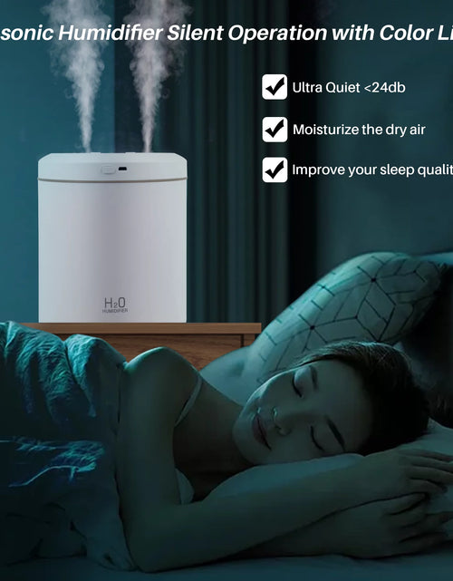 Load image into Gallery viewer, 2L Ultrasonic Cool Mist Humidifier for Room Air Vaporizers and Humidifier for Baby, White
