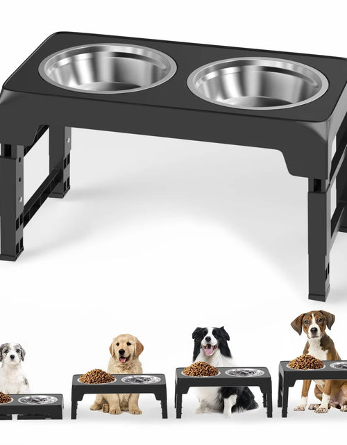Load image into Gallery viewer, Elevated Dog Bowls, Raised Slow Feeder Dog Bowls with No Spill Dog Water Bowl Dispenser, 5 Heights Adjustable Raised Dog Bowls Stand for Small Medium Large Dogs Cats &amp; Pets, Non-Slip Dog Feeder
