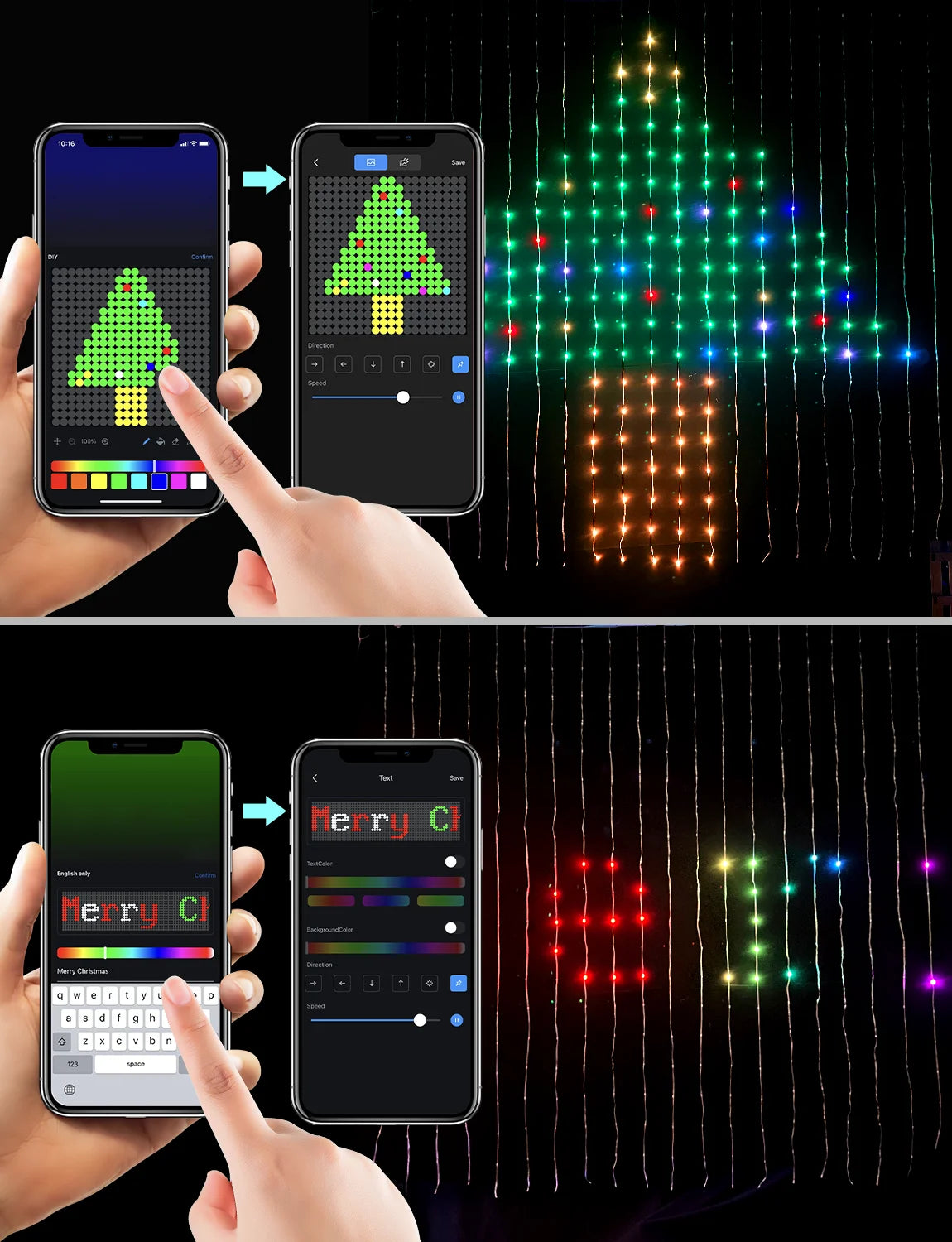 Christmas Curtain Lights, Smart Lights LED, 6.6 X 6.6Ft, 400 RGBIC Leds，Color Changing Window Lights, Dynamic DIY Curtain String Lights for Bedroom Wall, Outdoor IP65 Waterproof