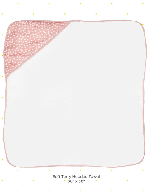 Load image into Gallery viewer, Baby Hooded Towel Bath Set, Muslin Printed Hood, Pack of 2, Pink Shells
