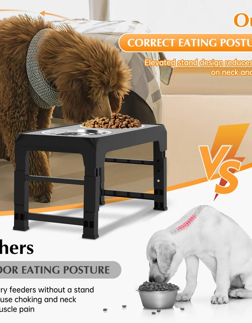 Load image into Gallery viewer, Elevated Dog Bowls, Raised Slow Feeder Dog Bowls with No Spill Dog Water Bowl Dispenser, 5 Heights Adjustable Raised Dog Bowls Stand for Small Medium Large Dogs Cats &amp; Pets, Non-Slip Dog Feeder

