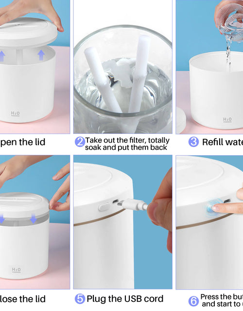 Load image into Gallery viewer, 2L Ultrasonic Cool Mist Humidifier for Room Air Vaporizers and Humidifier for Baby, White
