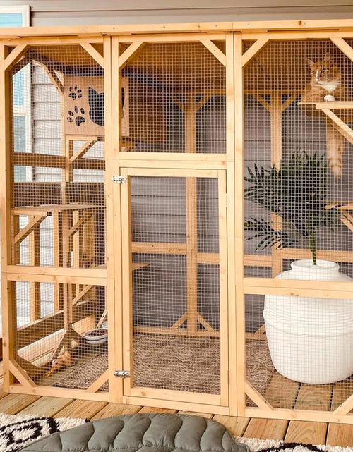 Load image into Gallery viewer, Euretta Indoor/Outdoor Playpen Catio Outdoor Cat Enclosure Large Cat House Waterproof
