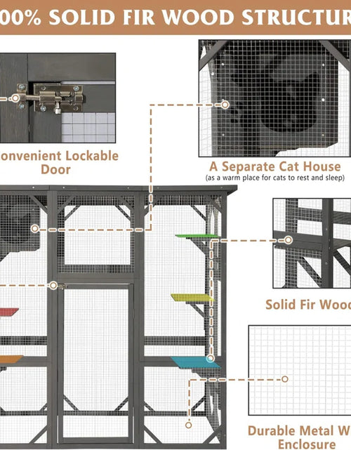 Load image into Gallery viewer, Euretta Indoor/Outdoor Playpen Catio Outdoor Cat Enclosure Large Cat House Waterproof
