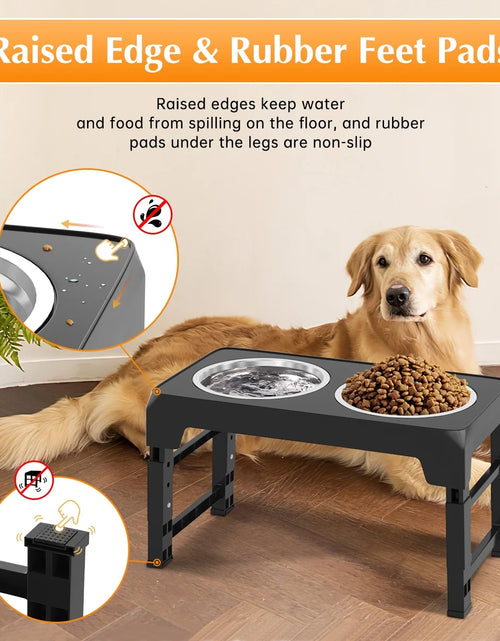 Load image into Gallery viewer, Elevated Dog Bowls, Raised Slow Feeder Dog Bowls with No Spill Dog Water Bowl Dispenser, 5 Heights Adjustable Raised Dog Bowls Stand for Small Medium Large Dogs Cats &amp; Pets, Non-Slip Dog Feeder
