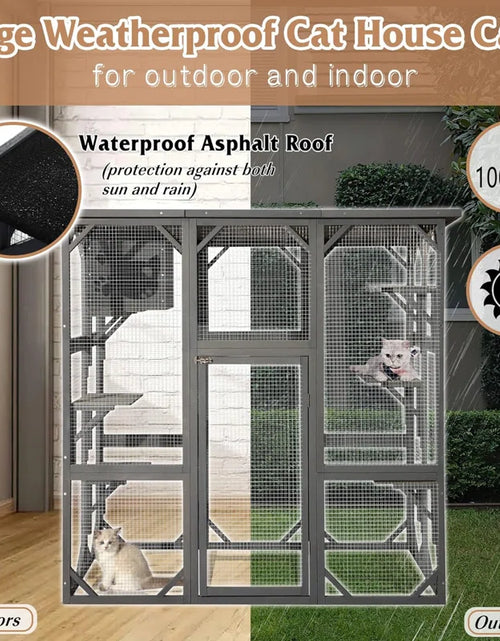 Load image into Gallery viewer, Euretta Indoor/Outdoor Playpen Catio Outdoor Cat Enclosure Large Cat House Waterproof
