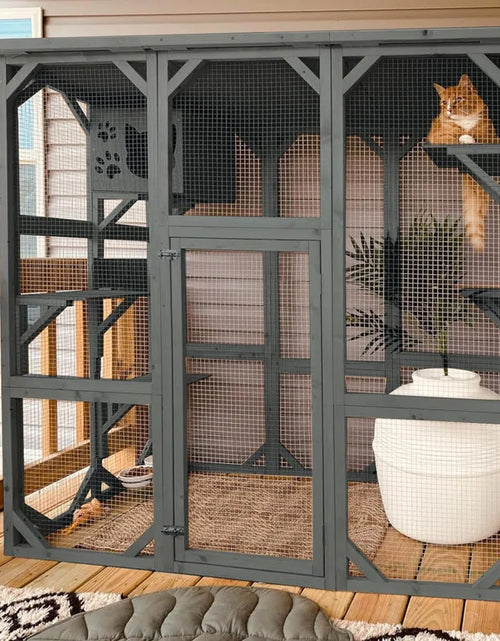 Load image into Gallery viewer, Euretta Indoor/Outdoor Playpen Catio Outdoor Cat Enclosure Large Cat House Waterproof
